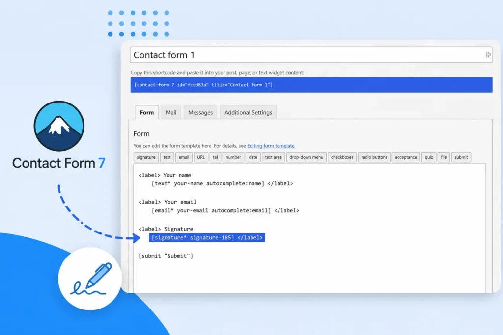 Contact Form 7 signature field