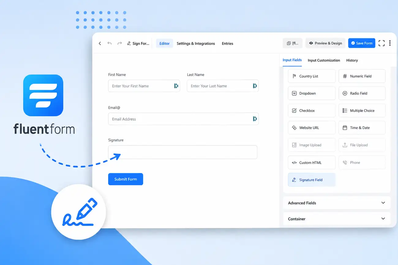 Fluent Form Signature Field