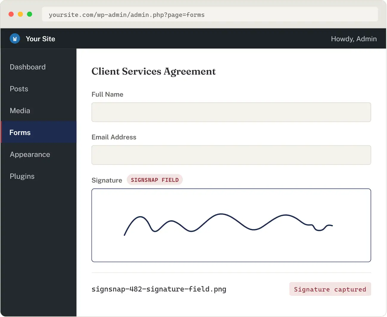 SignSnap - A wordpress signature plugin